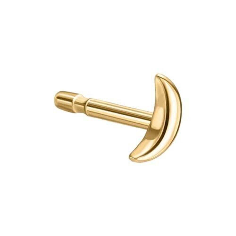 14K Yellow Gold Crescent Stud Earrings, Push Back, Minimalists Jewelry, Stud Ea